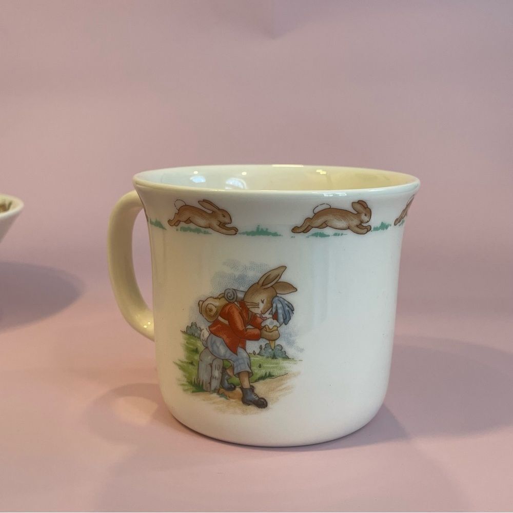 Royal Doulton Bunnykins Infant Set 2 Pieces Cereal Bowl and Mug 1994 China set - Picture 9 of 14